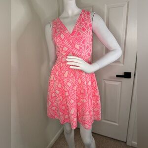 Willa Geometric Pink Sleeveless Dress Size Small. #220
